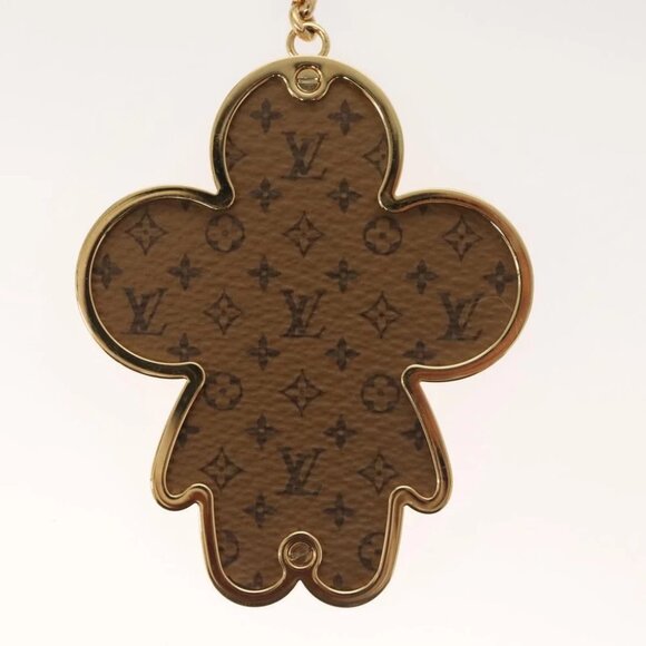 LOUIS VUITTON Monogram Vivienne Key Ring Charm Gold tone LV Auth - Picture 3 of 7